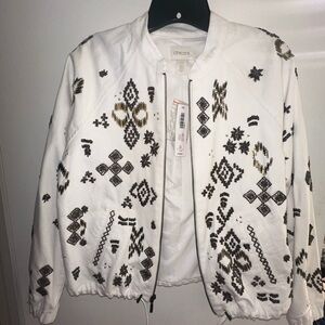 Chico’s Embellished Bomber Jacket
